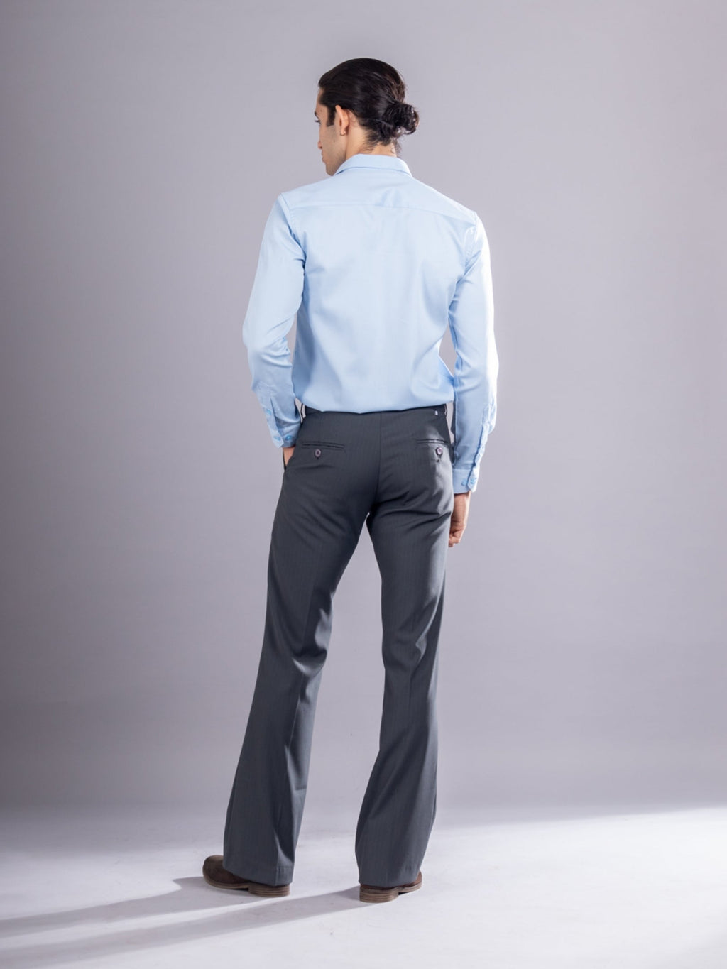 Charcoal Grey Urban Stripe Bootcut Flexiwaist Pant
