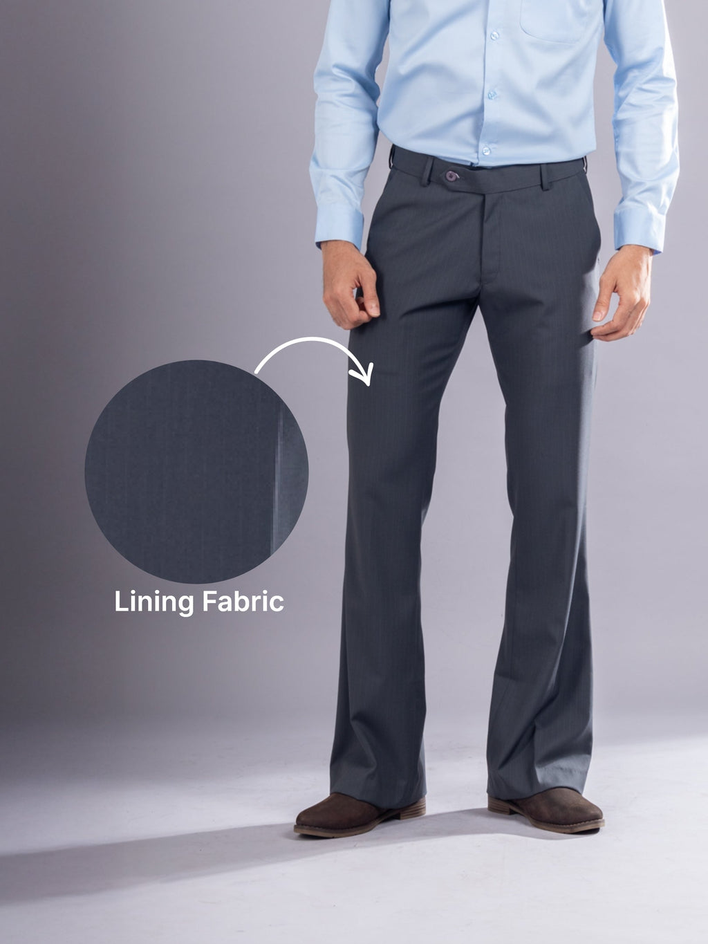 Charcoal Grey Urban Stripe Bootcut Flexiwaist Pant