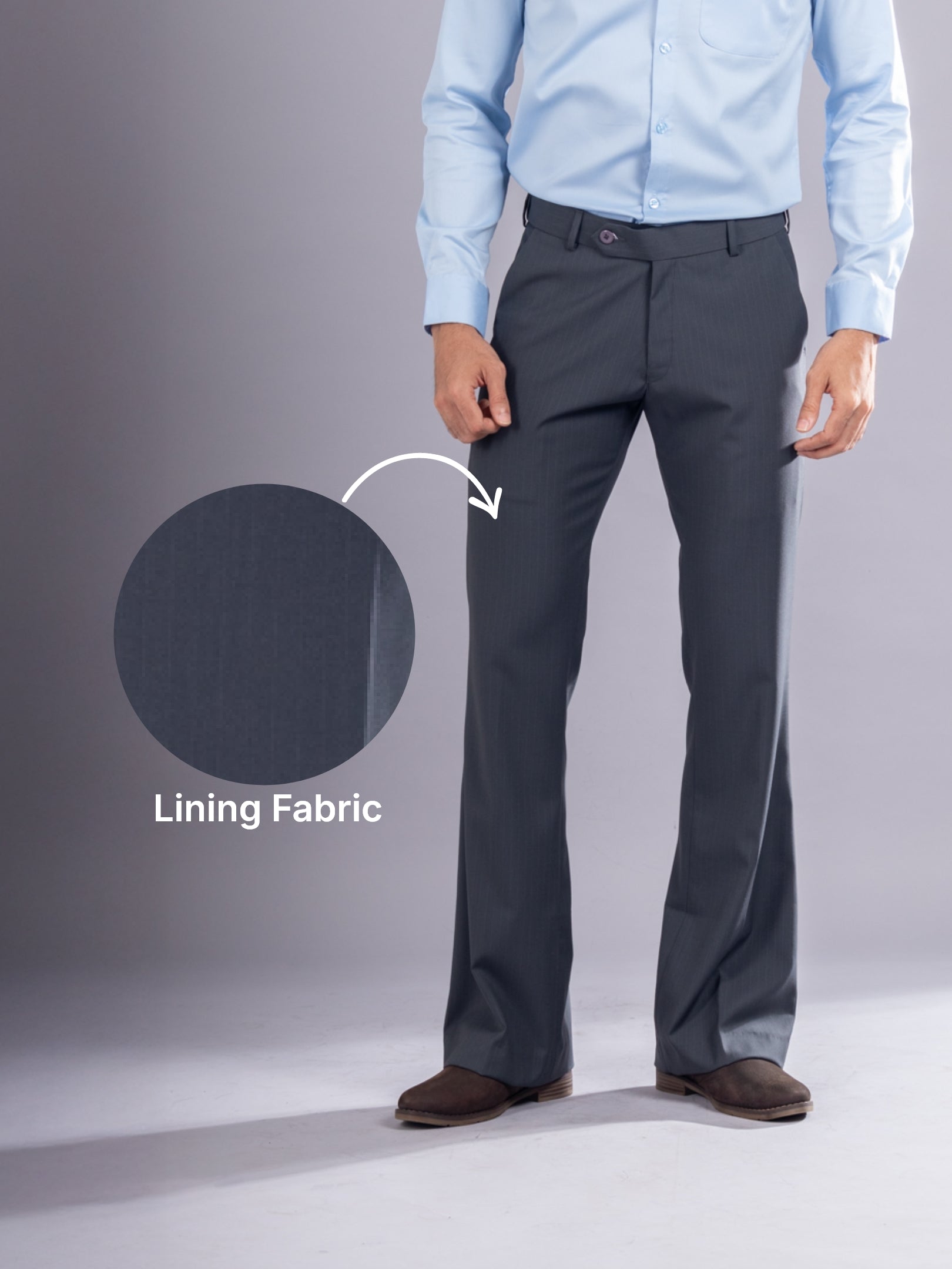 Charcoal Grey Urban Stripe Bootcut Flexiwaist Pant