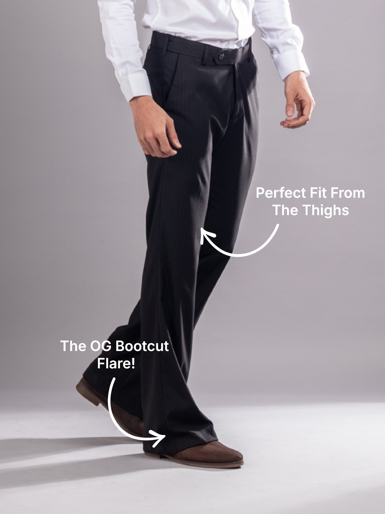 Classic Black Urban Stripe Bootcut Flexiwaist Pant