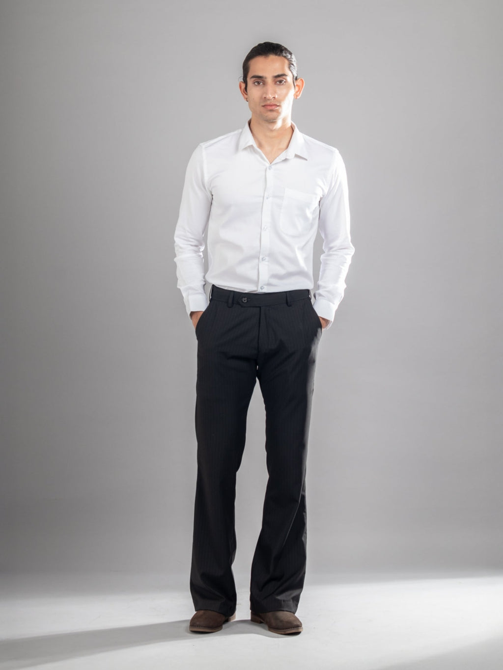Classic Black Urban Stripe Bootcut Flexiwaist Pant