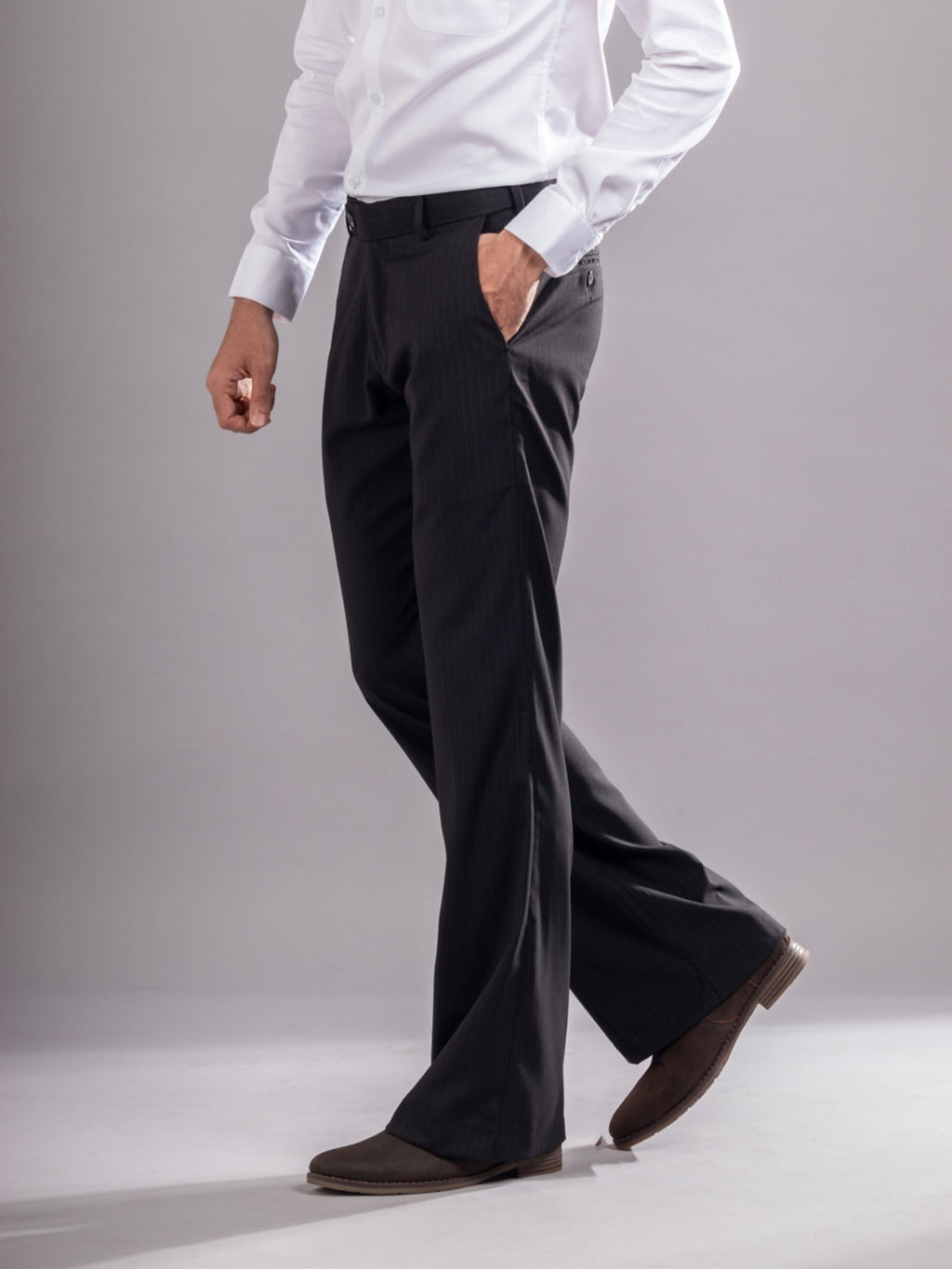 Classic Black Urban Stripe Bootcut Flexiwaist Pant