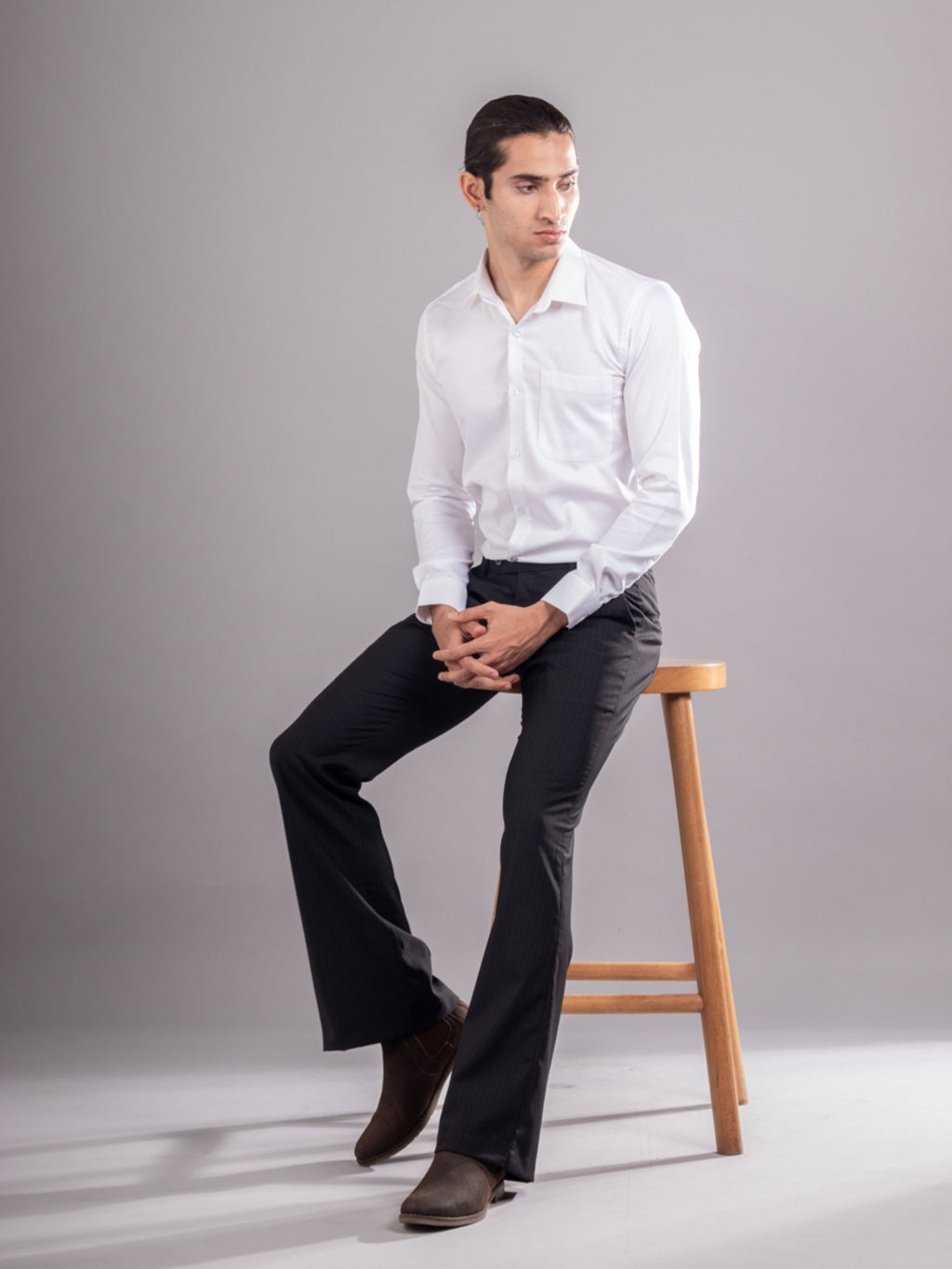 Classic Black Urban Stripe Bootcut Flexiwaist Pant