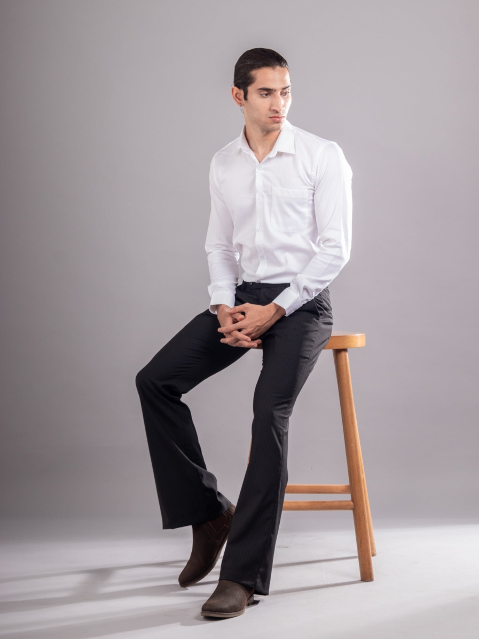 Classic Black Urban Stripe Bootcut Flexiwaist Pant