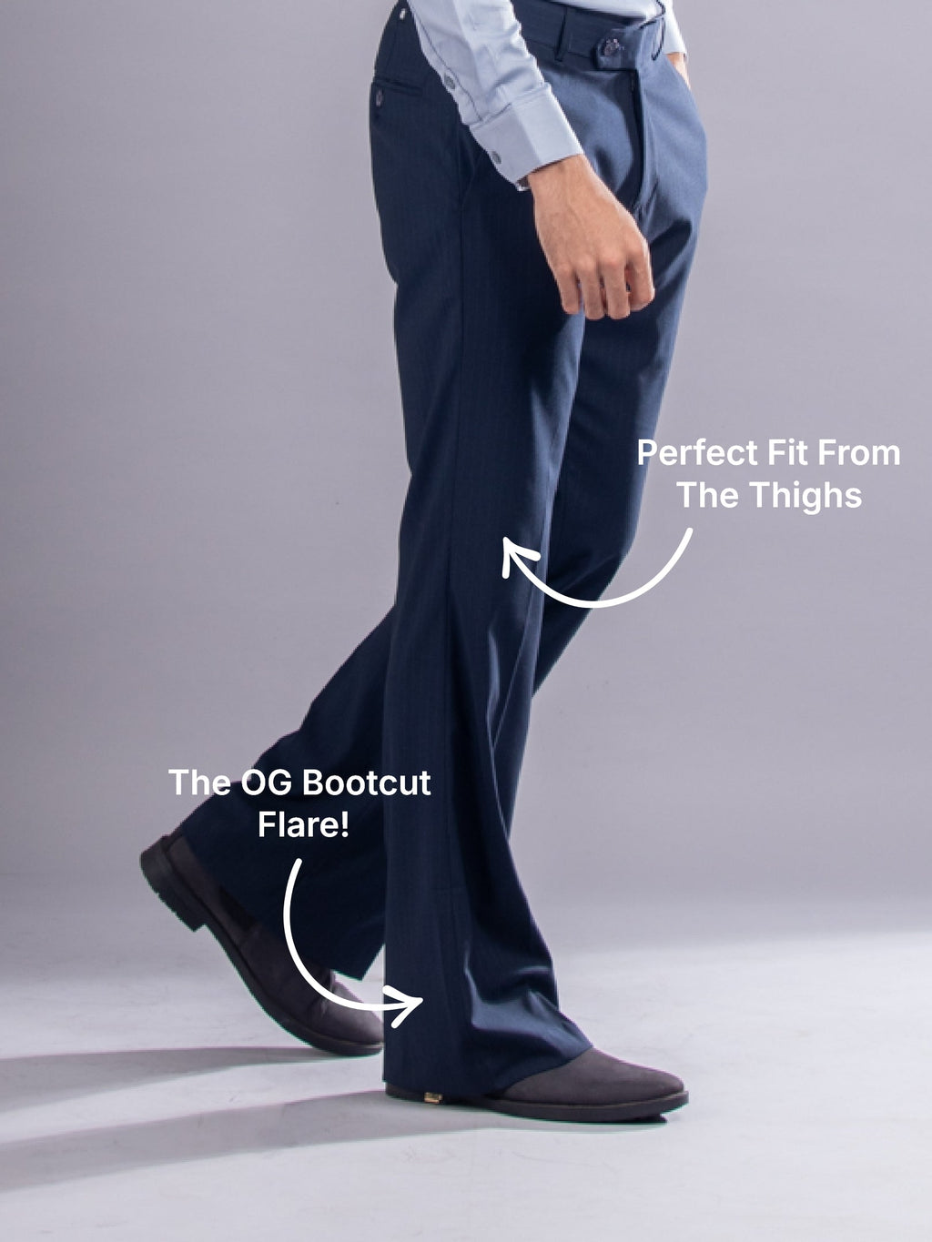 Midnight Blue Urban Stripe Bootcut Flexiwaist Pant