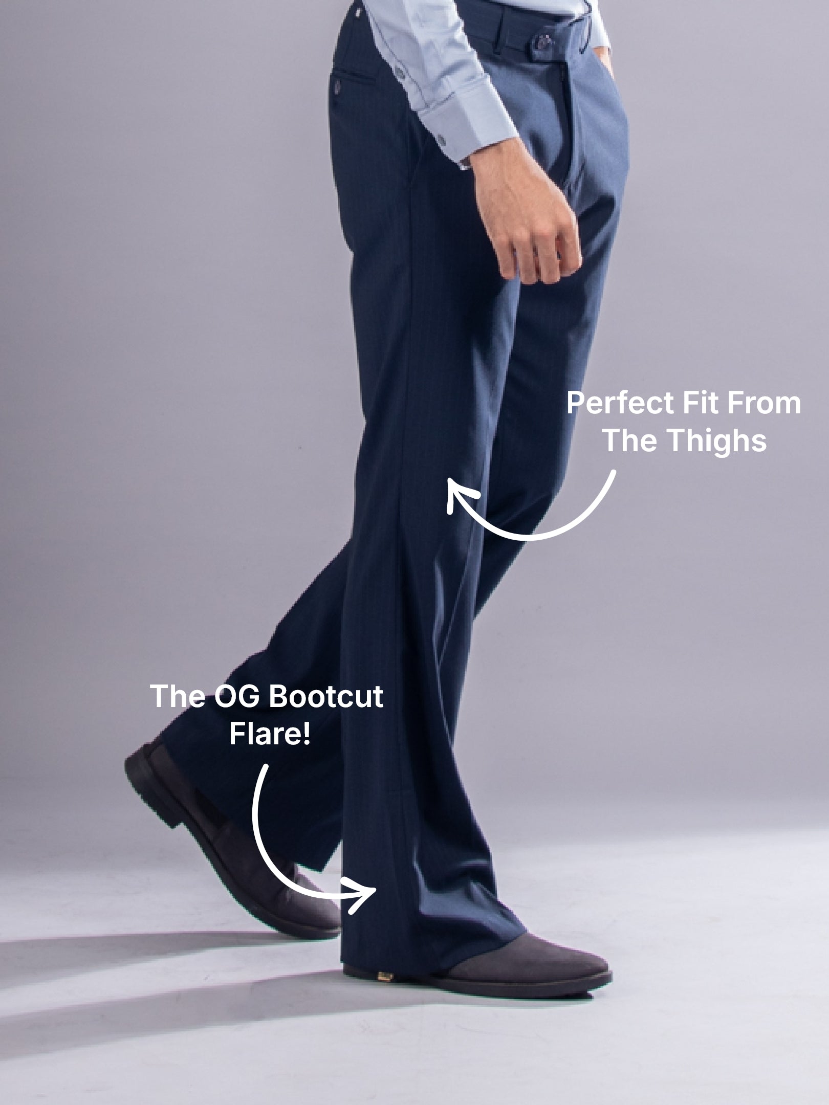 Midnight Blue Urban Stripe Bootcut Flexiwaist Pant