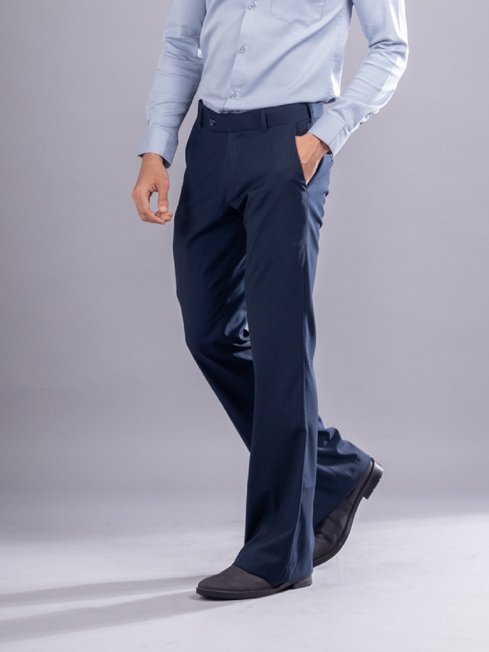 Midnight Blue Urban Stripe Bootcut Flexiwaist Pant