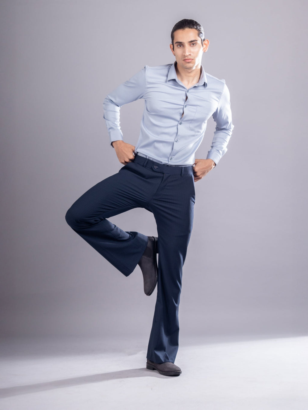 Midnight Blue Urban Stripe Bootcut Flexiwaist Pant